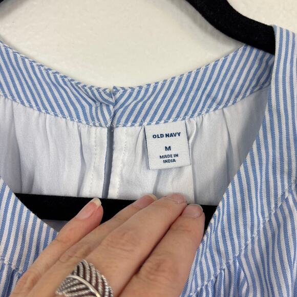 Old Navy Tiered High Neck Cotton Blend Mini Dress Medium - Picture 4 of 4